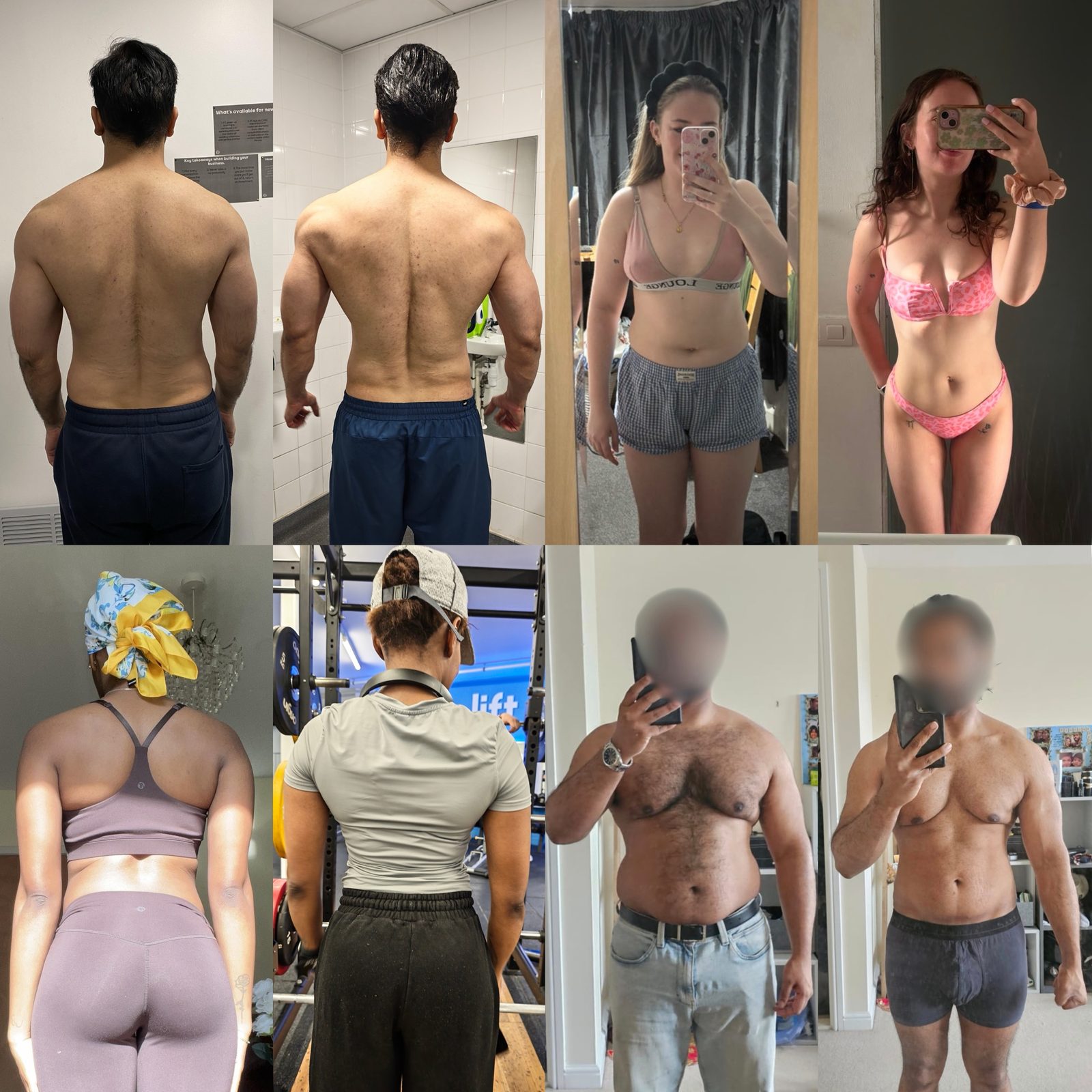 Client transformation photos from Ollie the PT's coaching